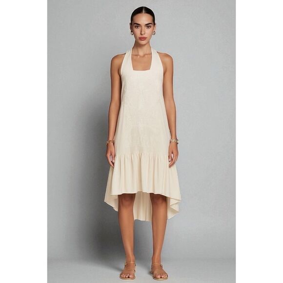 Tibi Silk Slip Dress S Ivory Embroidered Drop Waist Victorian Coquette Shift - Picture 8 of 12